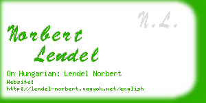 norbert lendel business card